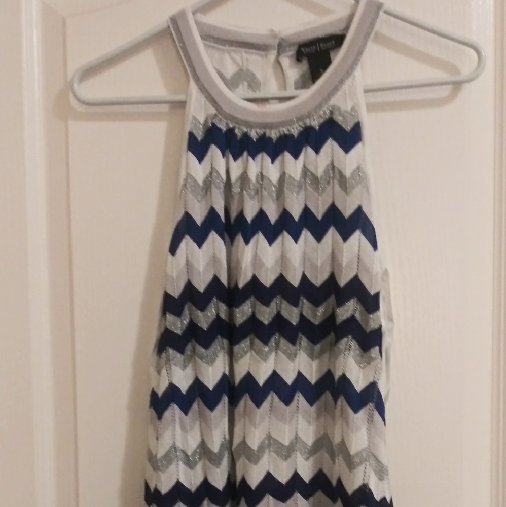 Blue, White and Silver tank top